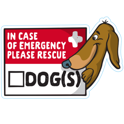 "In Case Of Emergency" Dog Rescue Large Sticker