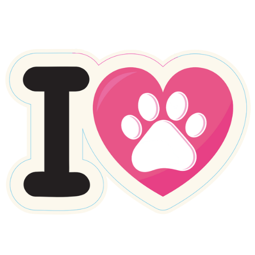 I Heart Paw Large Sticker