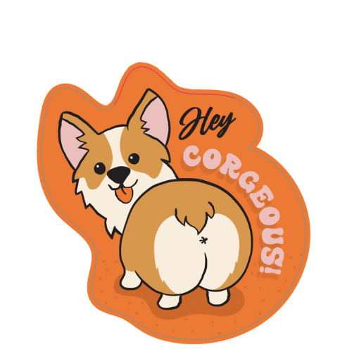 "Hey Corgeous" Corgi Small Sticker