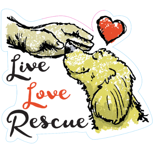 "Live Love Rescue" Dog Large Sticker