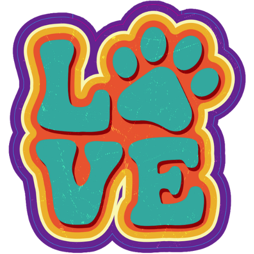 "Love" Paw Large Sticker