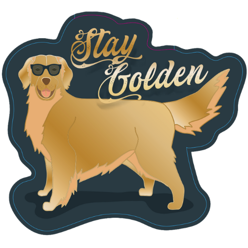 "Stay Golden" Golden Retriever Large Sticker