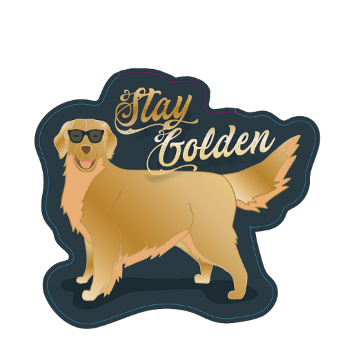 "Stay Golden" Golden Retriever Small Sticker