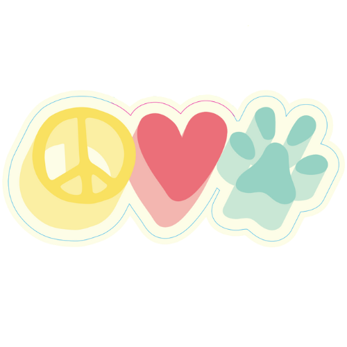 Peace Love Paw Large Sticker