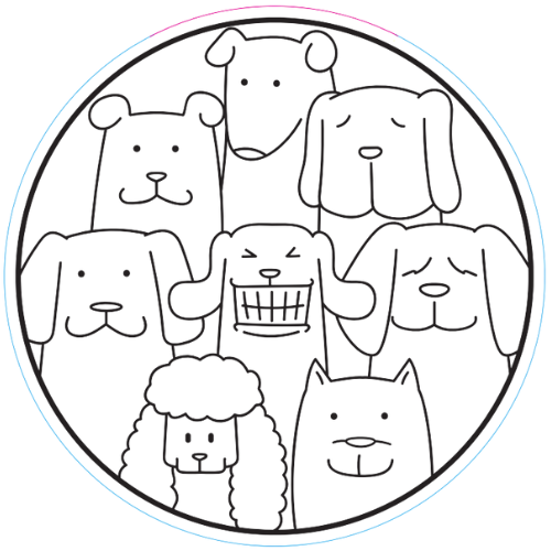 Dog Family Large Sticker