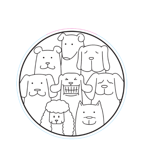 Dog Family Small Sticker