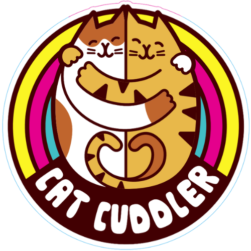 "Cat Cuddler" Rainbow Large Sticker