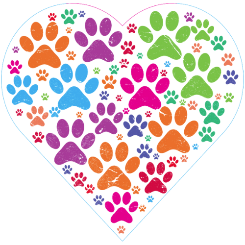 Heart With Paws Large Sticker