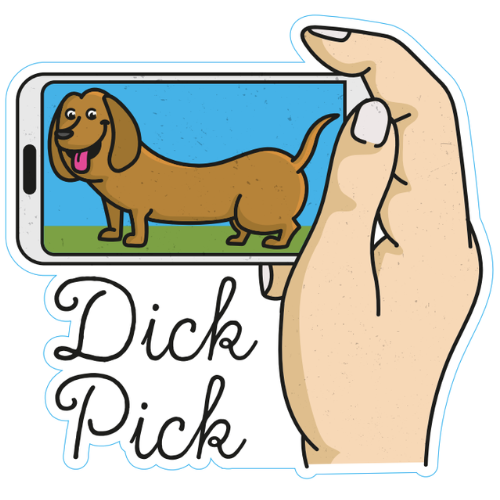 "Dick Pick" Wiener Dog Large Sticker