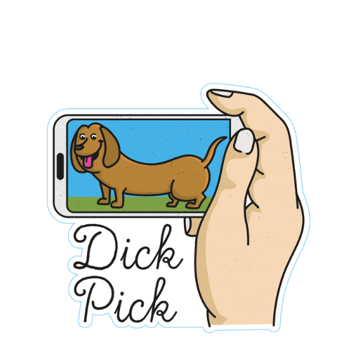 "Dick Pick" Wiener Dog Small Sticker
