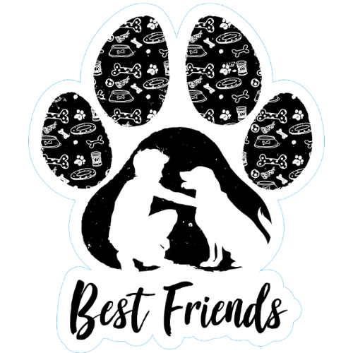 "Best Friends" Dog Large Sticker