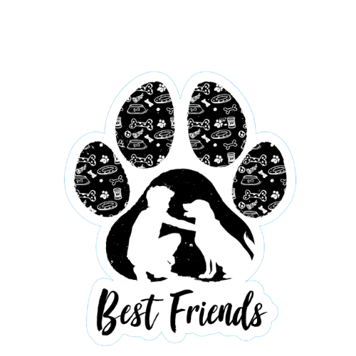 "Best Friends" Dog Small Sticker