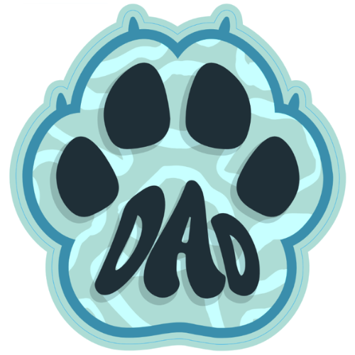 "Dad" Blue Paw Large Sticker