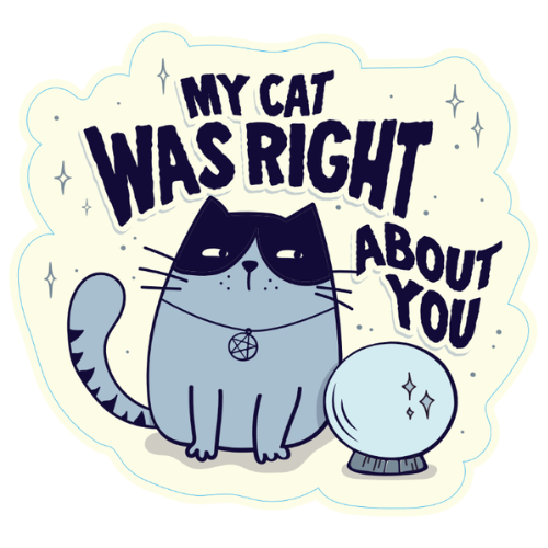 "My Cat Was Right About You" Large Sticker