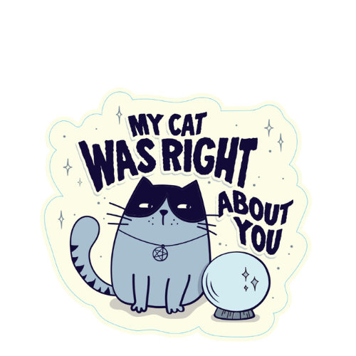 "My Cat Was Right About You" Small Sticker