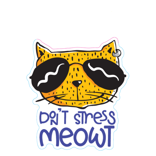 "Don't Stress Meowt" Cat Small Sticker