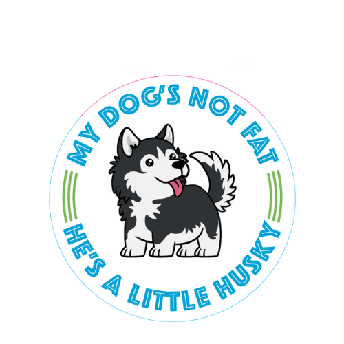 "My Dog's Not Fat" Husky Small Sticker