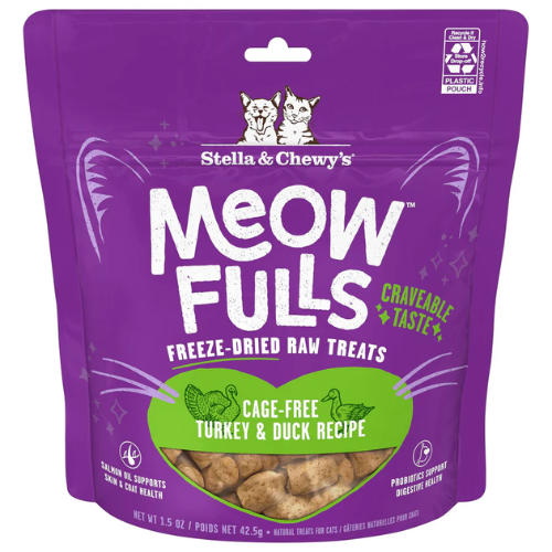 Stella & Chewys Freeze Dried Raw Meowfulls Turkey & Duck Cat Treats 1.5oz