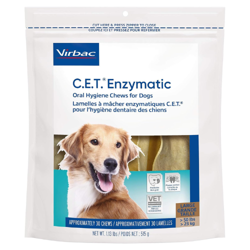 Virbac C.E.T. Dog Chews Enzymatic Oral Hygiene Care Large 30 Pack