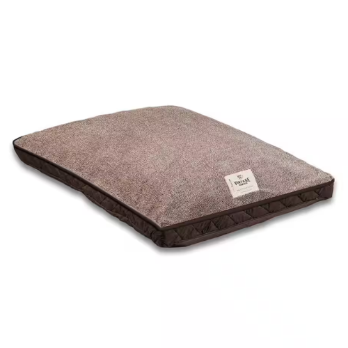 Happy Tails Quilted Microsuede Bed Chocolate 40" x 30"