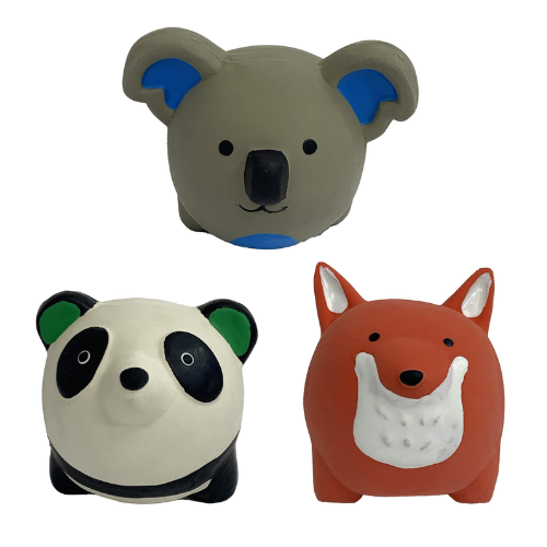 Multipet Minipet Round Animal Latex Dog Toy