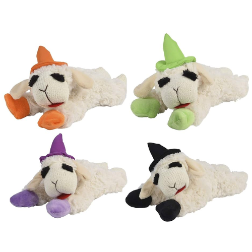 Multipet Lamb Chop Dog Toy Halloween Witch Hat Assorted 6"