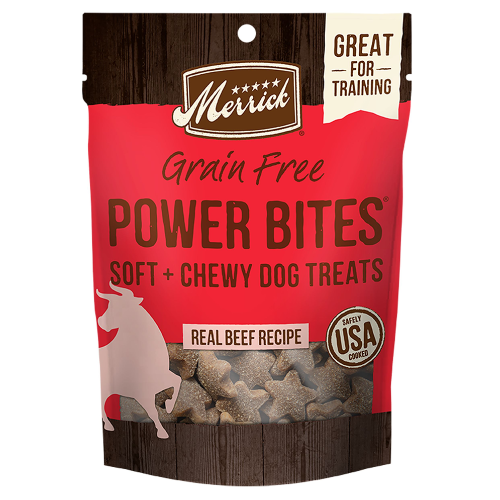Merrick Power Bites Dog Treats Real Texas Beef 6oz