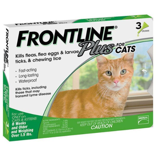 Frontline Plus Cat Flea and Tick Treatment 3 Doses
