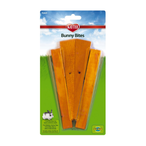 Kaytee Rabbit Toy Bunny Bites Carrot Shaped Chew 4 CT