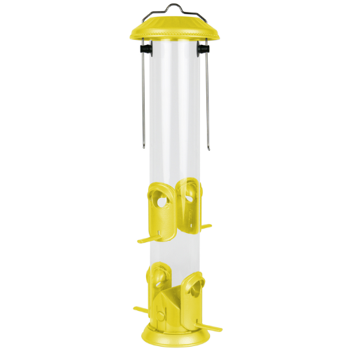 Americas Favorite Deluxe Tube Feeder With Thistle Inserts Yellow 15"