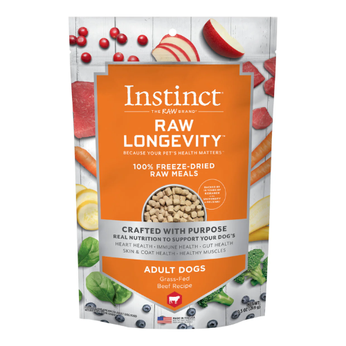Instinct Adult Dog Freeze Dried Raw Longevity Meal Beef 9.5oz
