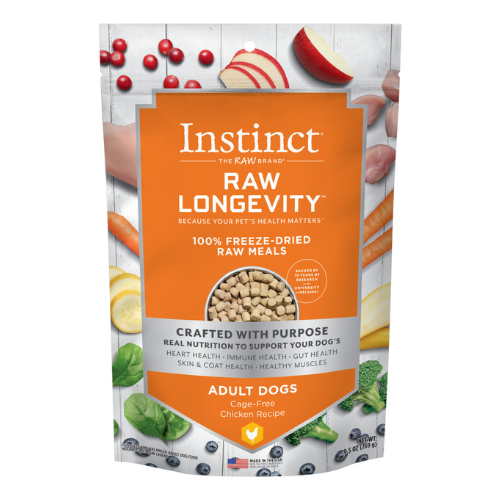 Instinct Adult Dog Freeze Dried Raw Longevity Meal Chicken 9.5oz