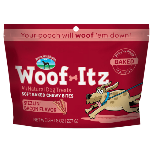 American Natural Premium Dog Treats Woof Itz Bacon 8oz
