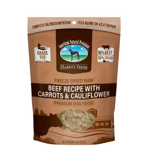 American Natural Premium Beef Carrot & Cauliflower Freeze Dried Dog Food 4oz