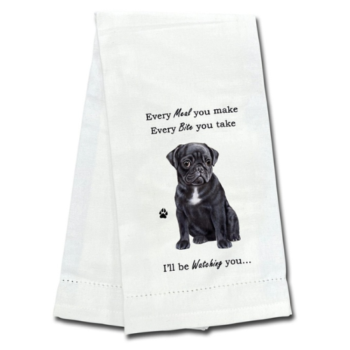 Black Pug Towel