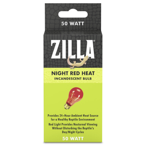 Zilla Reptile Terrarium Heat Lamp Incandescent Bulb Night Red 50W