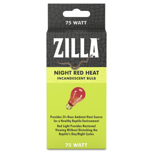Zilla Reptile Terrarium Heat Lamp Incandescent Bulb Night Red 75W