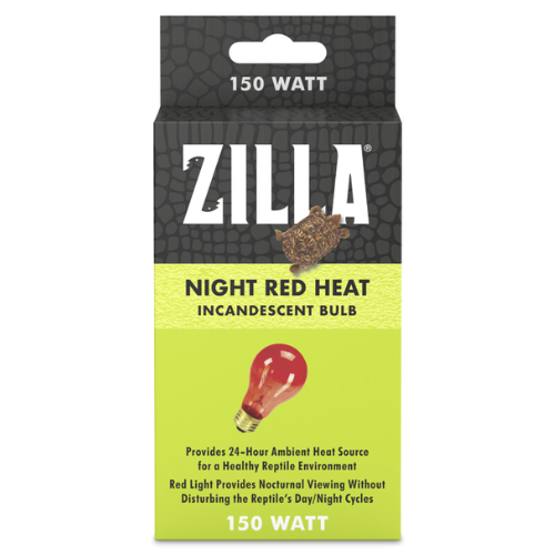 Zilla Reptile Terrarium Heat Lamp Incandescent Bulb Night Red 150W