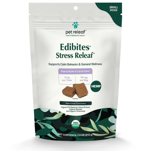 Pet Releaf Stress Releaf PB Carob Hemp Edibites 3mg SM Breed Chews 7.5oz