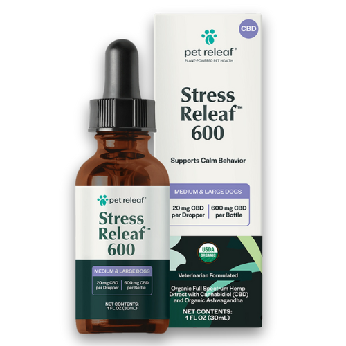 Pet Releaf Stress Releaf Hemp Oil 600mg 1oz MD LG Breed