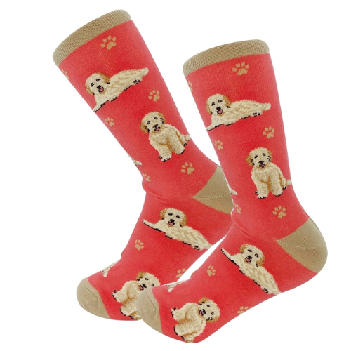 Peach Goldendoodle Socks