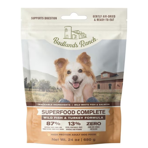 Badlands Ranch Dog Superfood Complete Air Dried Wild Fish & Turkey 24oz