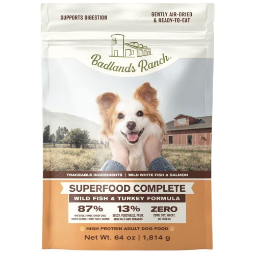 Badlands Ranch Dog Superfood Complete Air Dried Wild Fish & Turkey 64oz