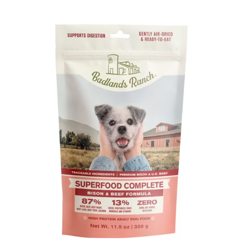 Badlands Ranch Dog Superfood Complete Air Dried Bison & Beef 11.5oz