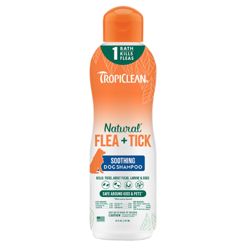 Tropiclean Natural Flea & Tick Soothing Shampoo for Dogs 20oz