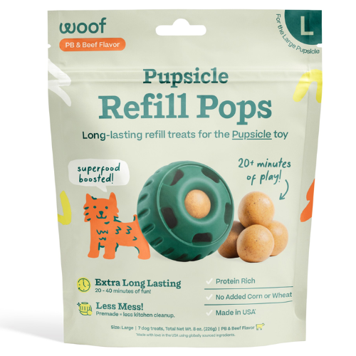 Woof Pupsicle Pop Beef and Peanut Butter Large 8oz