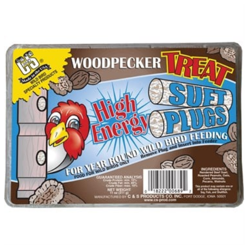 C&S Suet Plug Woodpecker Treat 4 Pack 11oz