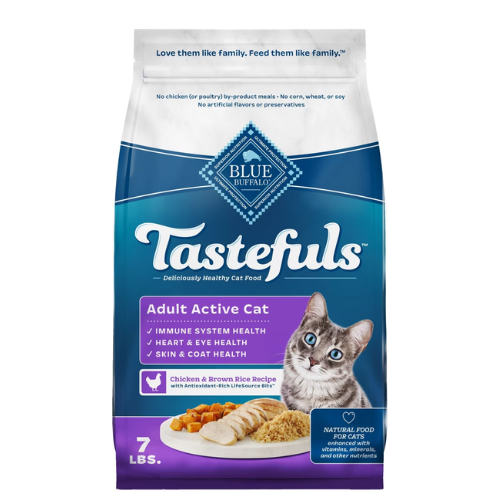 Blue Buffalo Tastefuls Cat Active Chicken & Brown Rice 7#