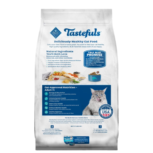 Blue Buffalo Tastefuls Cat Mature 7+ Chicken & Brown Rice 7#