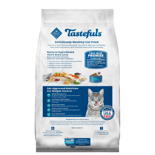 Blue Buffalo Tastefuls Cat Weight Control Chicken & Brown Rice 7#